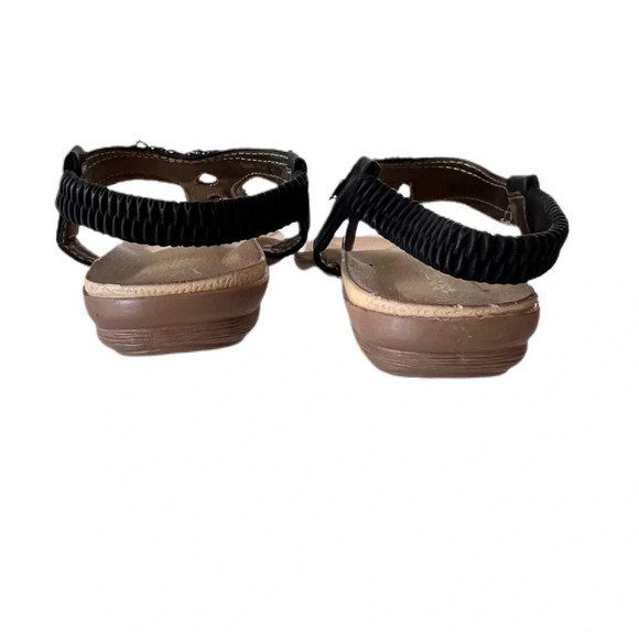 Patricia Sandals with Rhinestones.  Black sandals with rhinestones.  Excellent - Picture 7 of 7